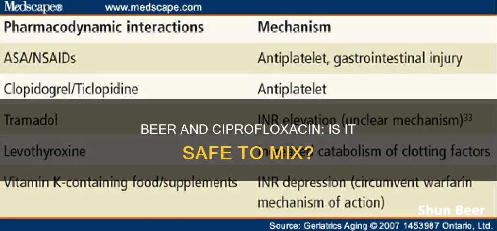 can I drink a beer while on ciprofloxacin