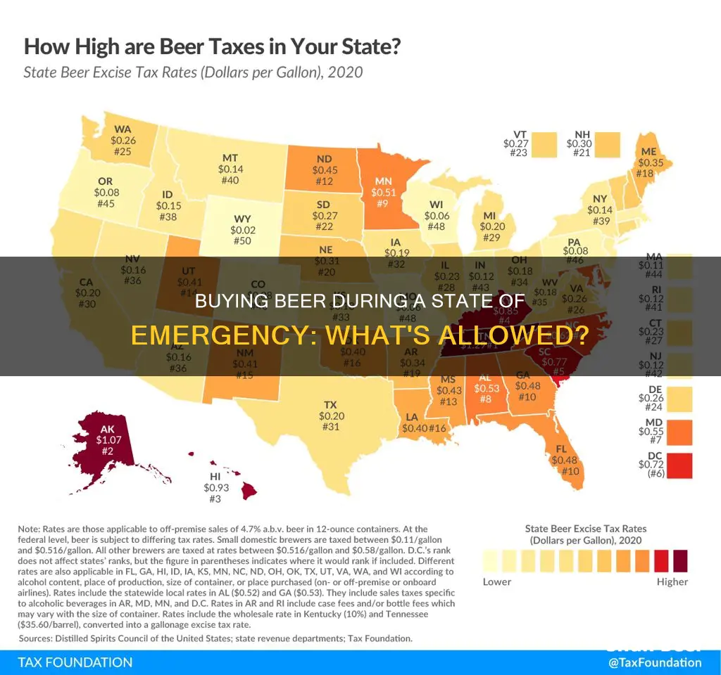 can you buy beer in a state of emergency