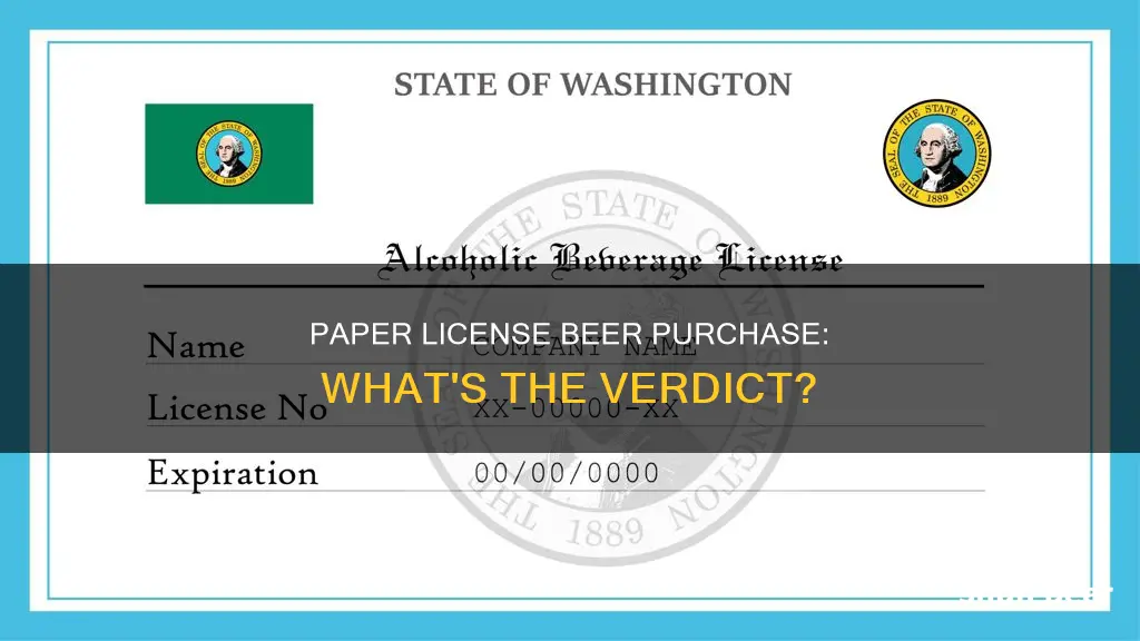 can you buy beer with a paper license