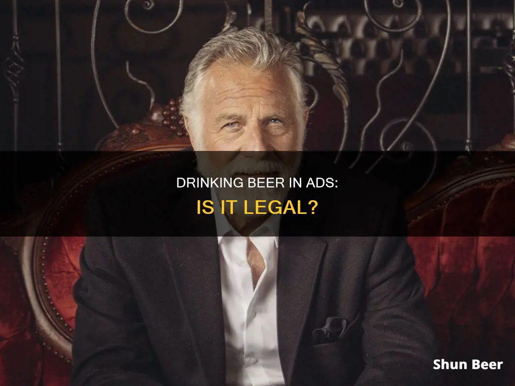 can you drink beer in a commercial