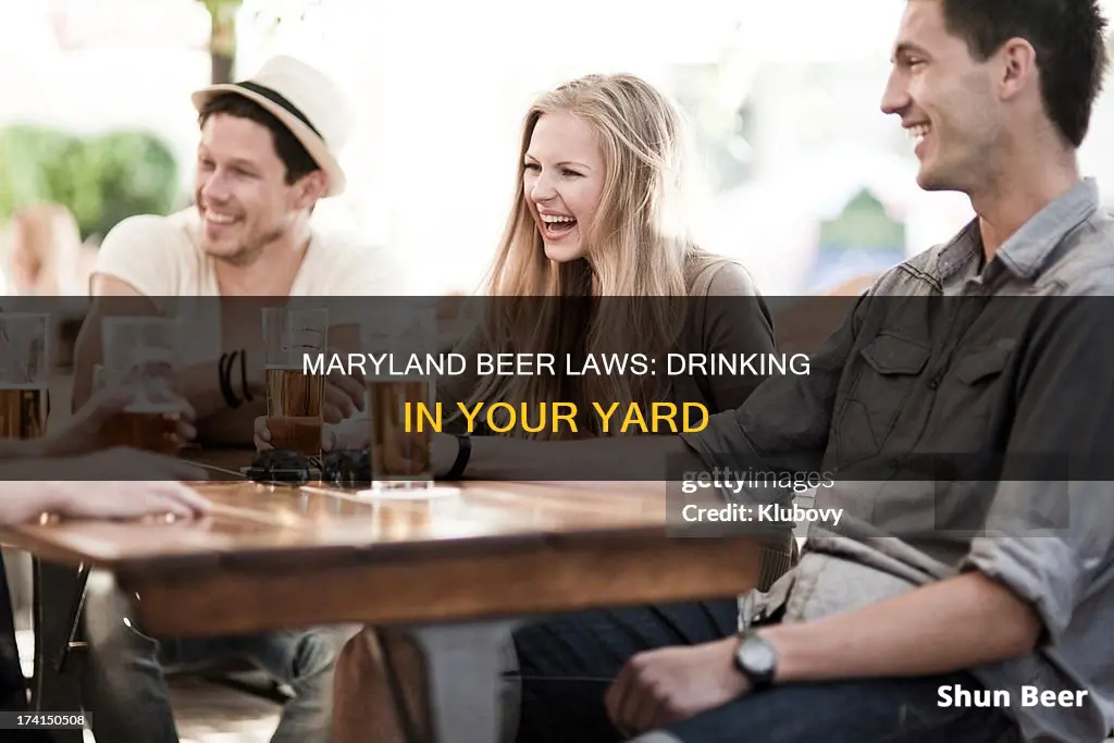 can you drink beer in your yard maryland