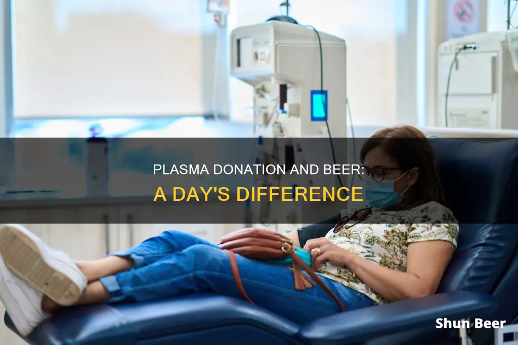 can you drink beer the day before plasma