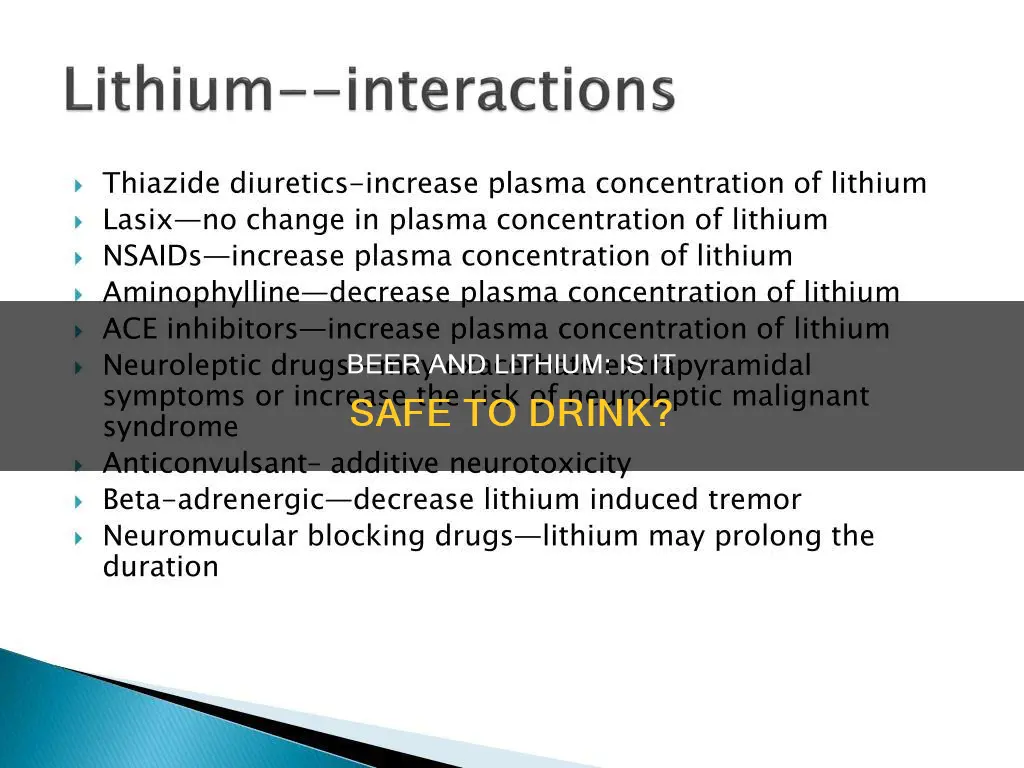 can you drink beer when your taking lithium