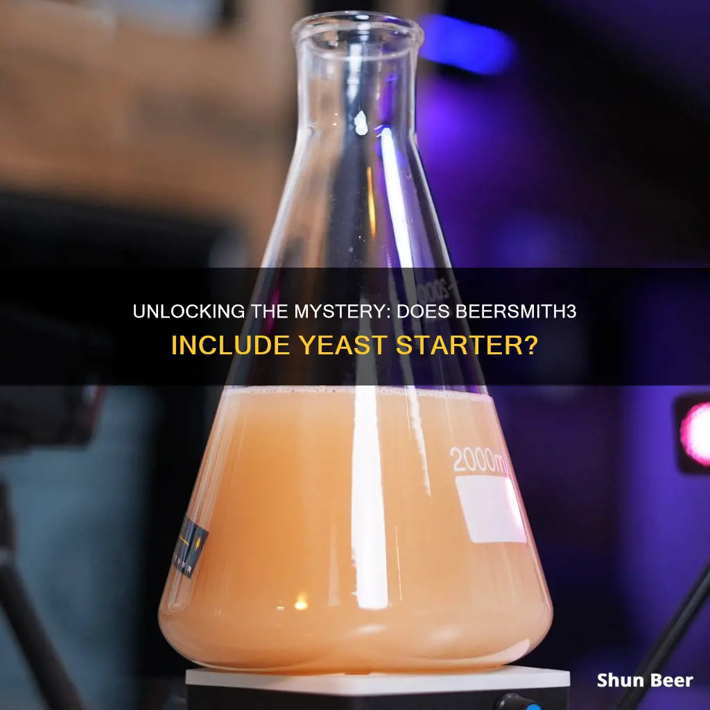 does beer smith3 automatically assume yeast starter