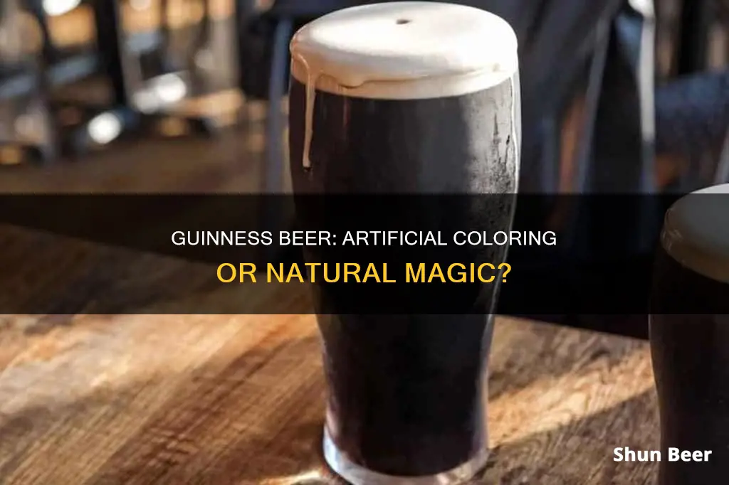 does guinness artificially color beer