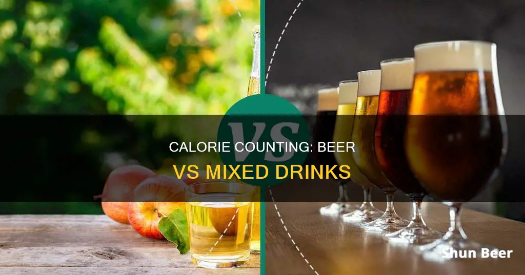 does mix drinks or beer have less calories