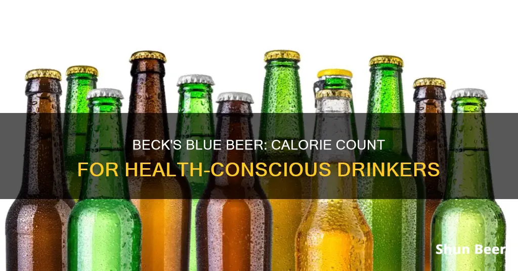 how many calories in becks blue beer