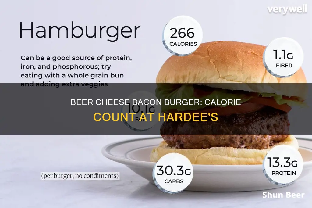 how many calories in beer cheese bacon burger at hardees