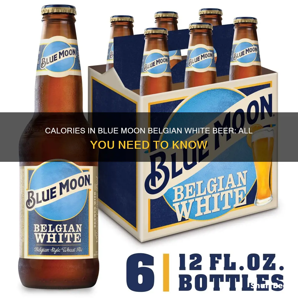 how many calories in blue moon belgian white beer