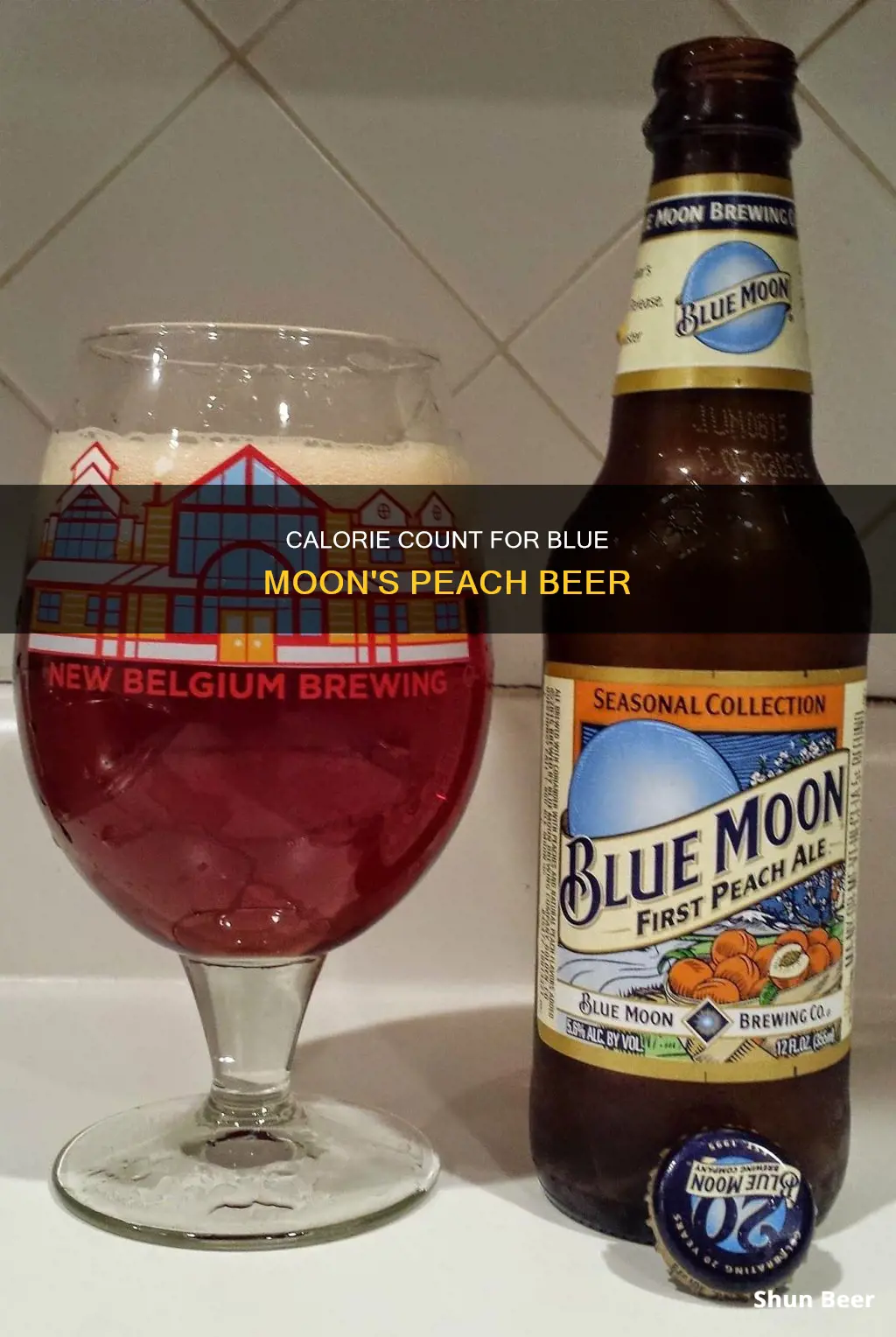 how many calories in blue moon peach beer