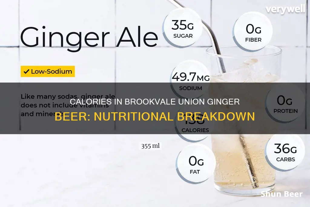 how many calories in brookvale union ginger beer