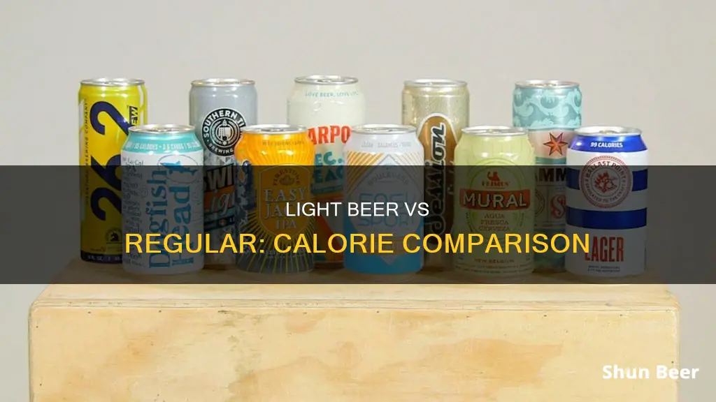 how many calories in light beer vs regular