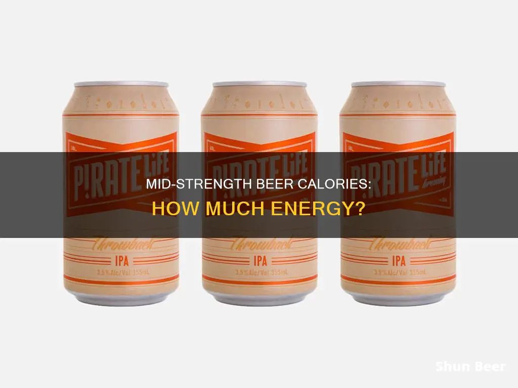 how many calories in mid strength beer