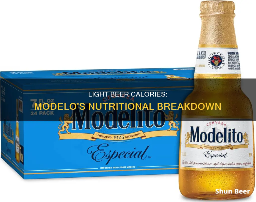 how many calories in modelo light beer