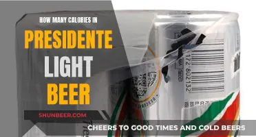 Presidente Light Beer: Calorie Count and Nutrition Facts