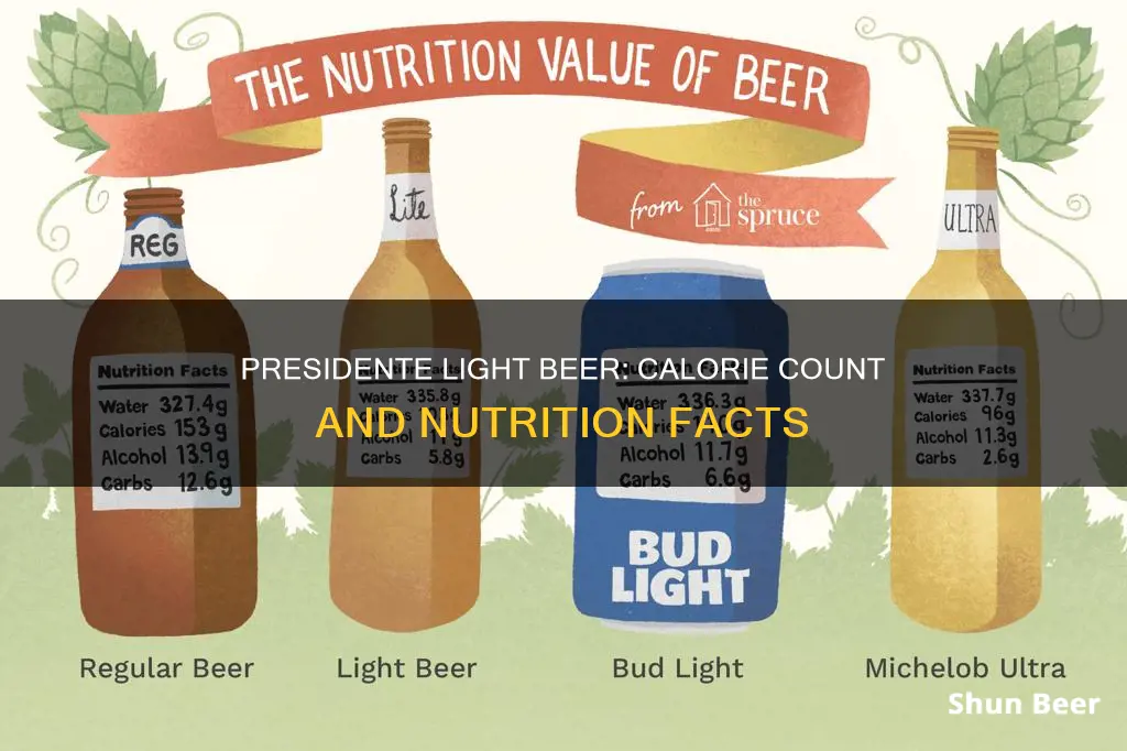 how many calories in presidente light beer