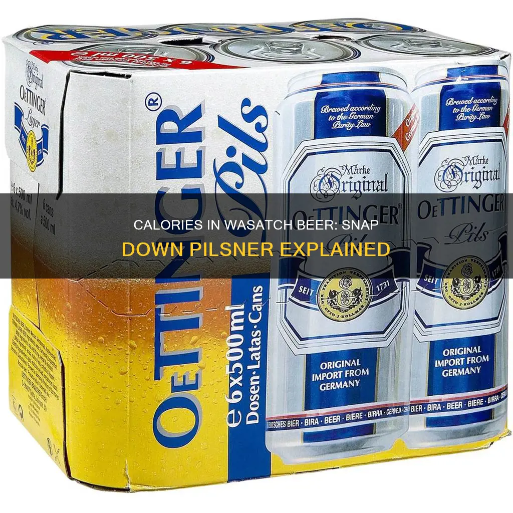 how many calories in snap down pilsner wasatch beer