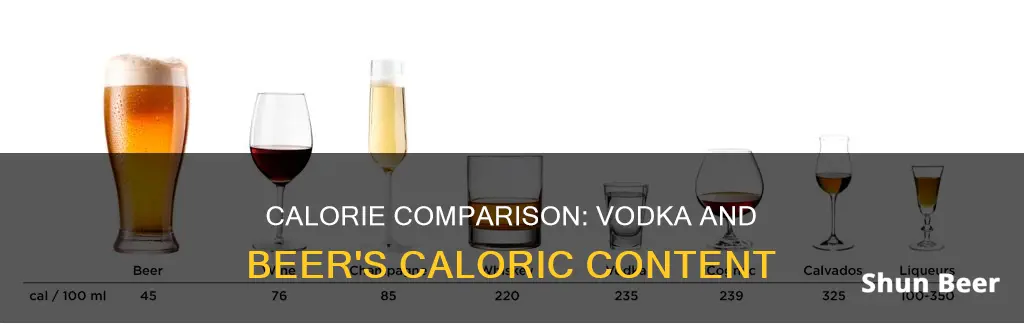 how many calories in vodka verses beer