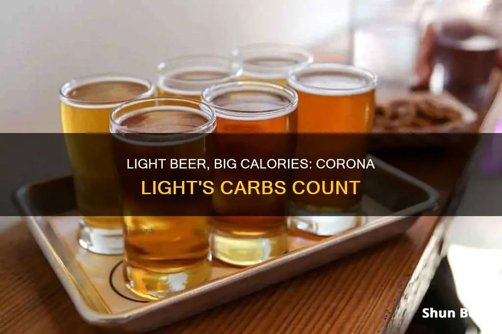 how many carbs and calories in 1 corona light beer