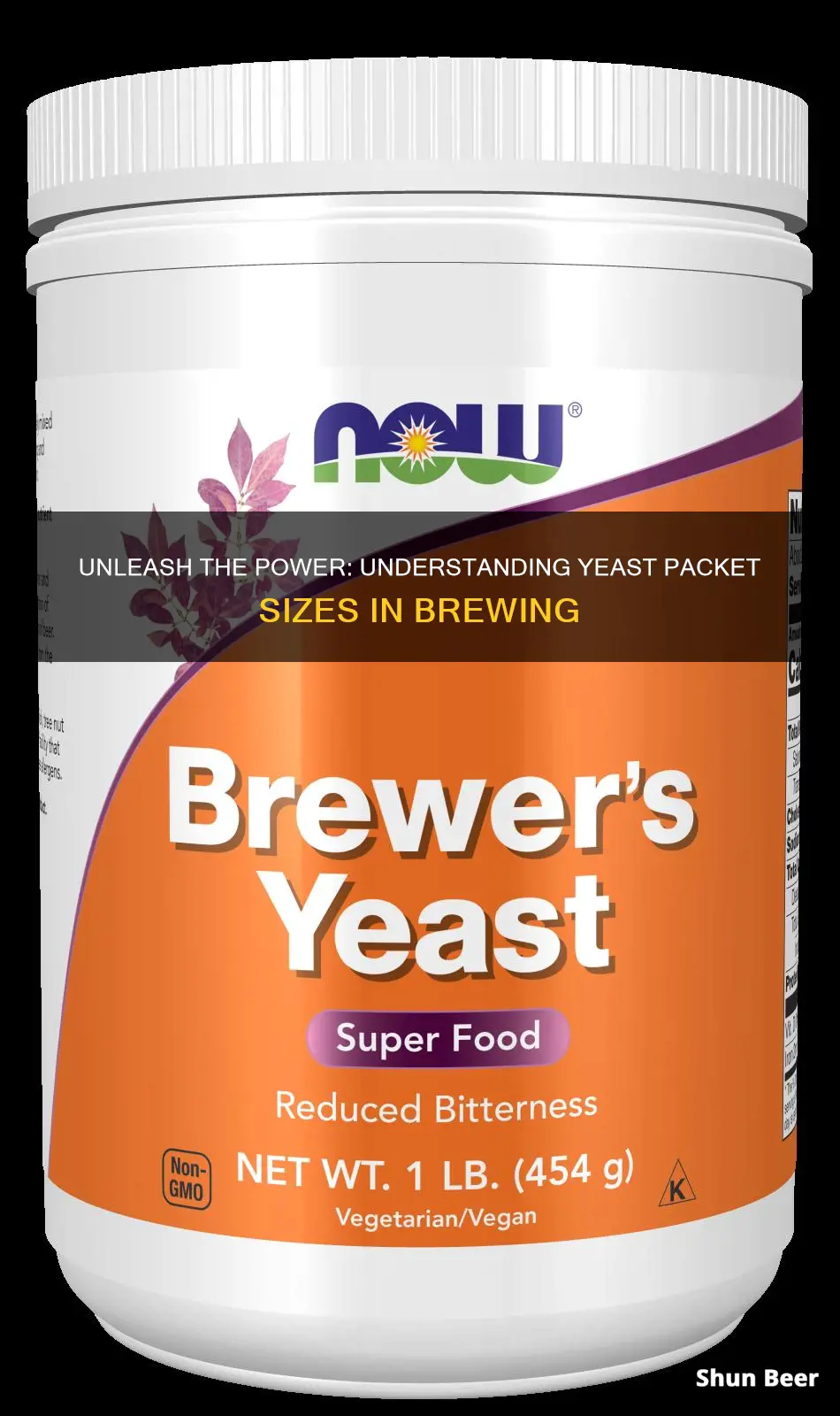 how many grams in a packet of beer yeast