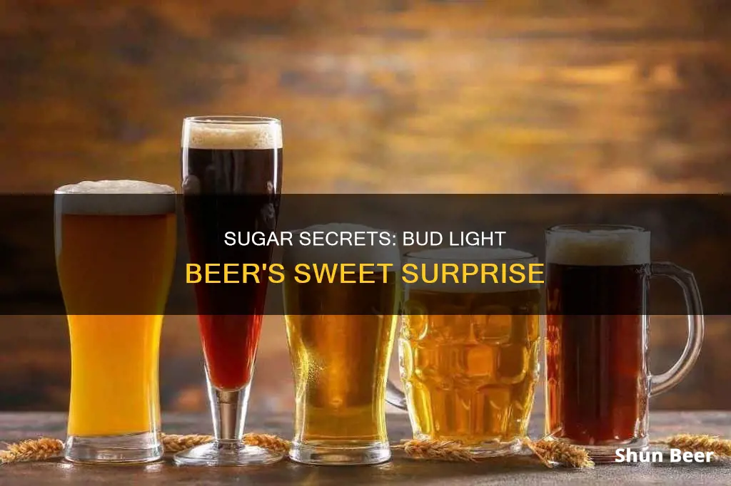 how many grams of sugar in a 12oz budlight beer