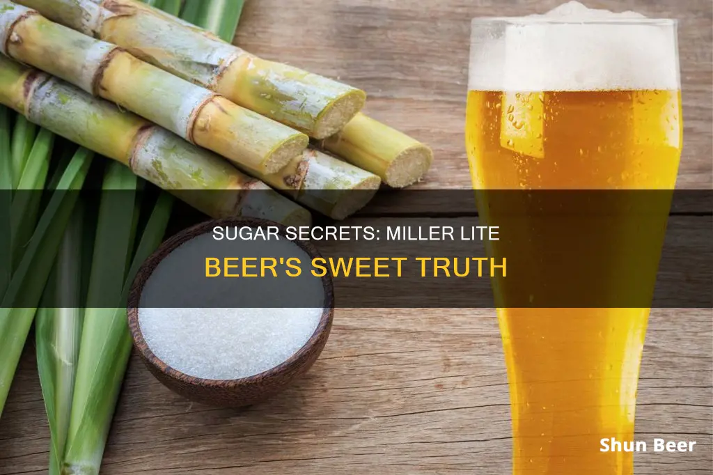 how many grams of sugar in a miller lite beer