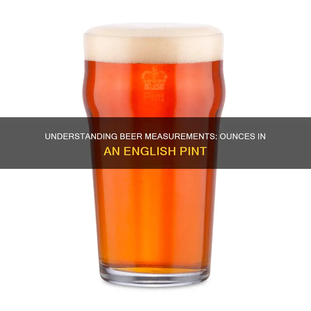 how many ounces in an english pint of beer