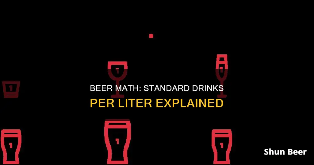 how many standard drinks in 1 liter beer