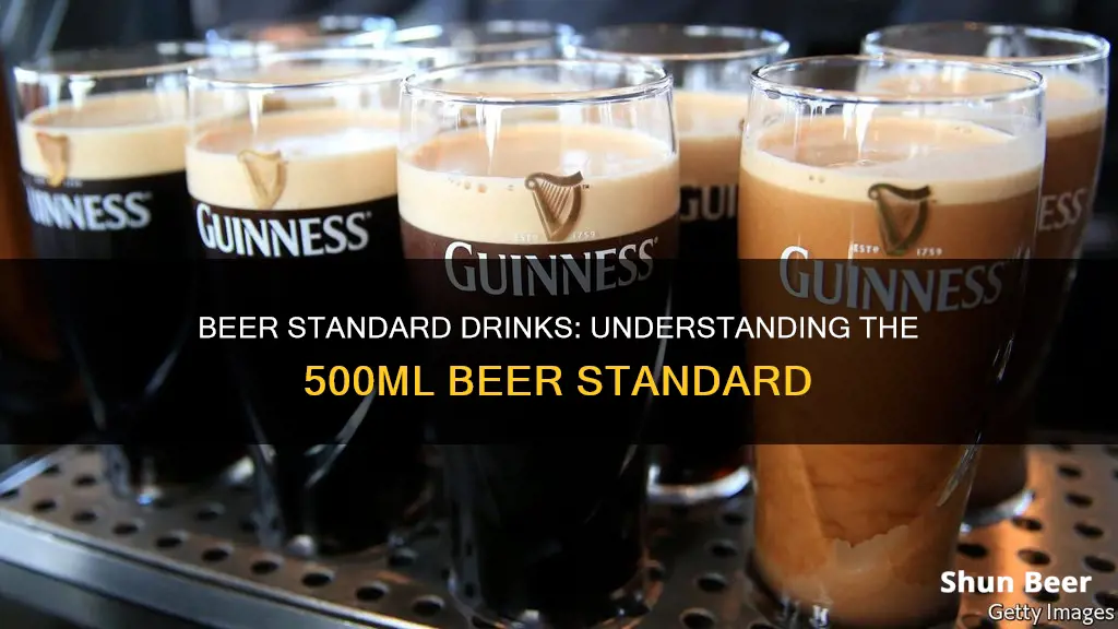 how many standard drinks in 500ml of beer