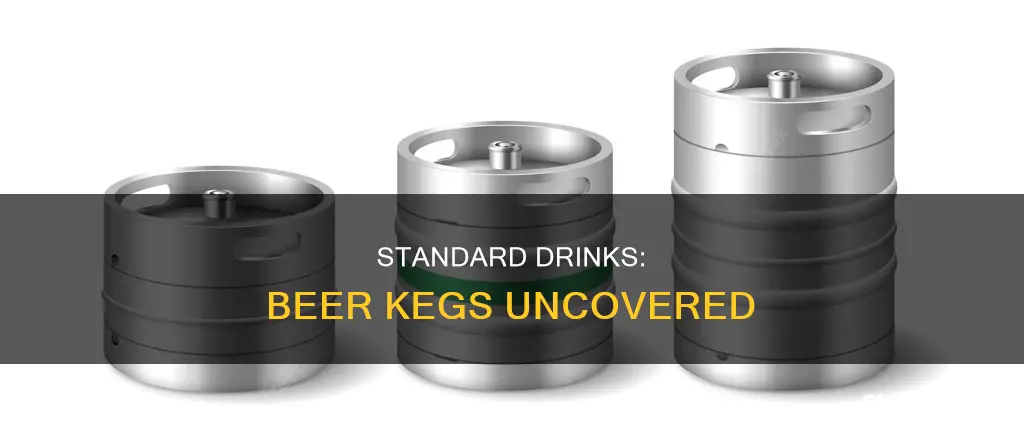 how many standard drinks in a beer keg