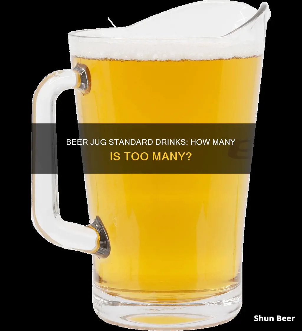 how many standard drinks in a jug of beer nz