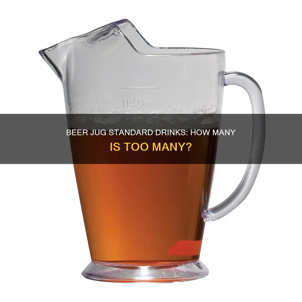 how many standard drinks in a jug of beer