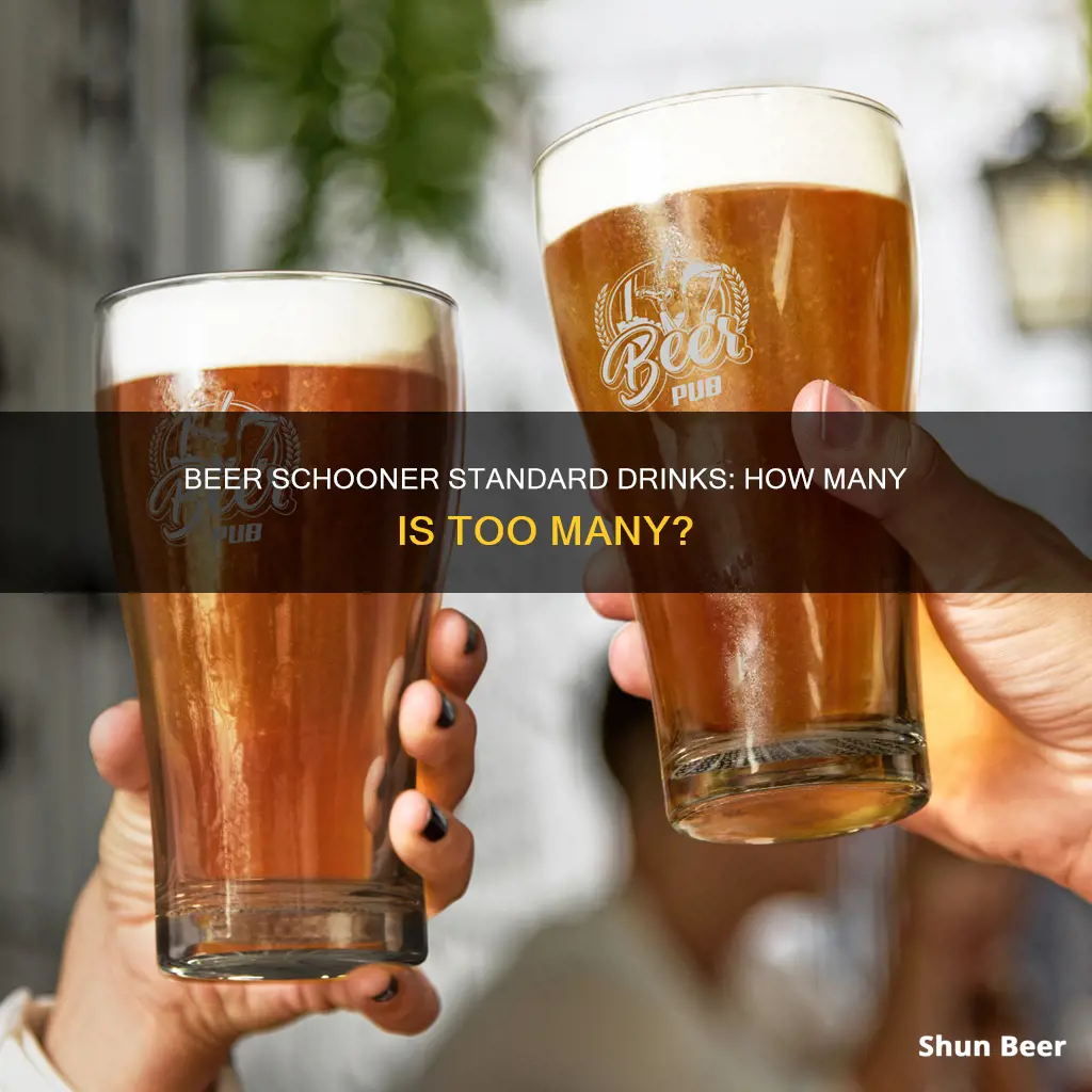 how many standard drinks in a schooner of beer