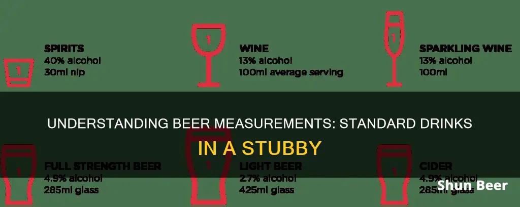 how many standard drinks in a stubby of beer