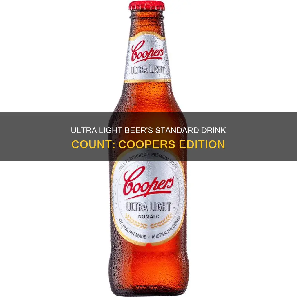 how many standard drinks in coopers ultra light beer