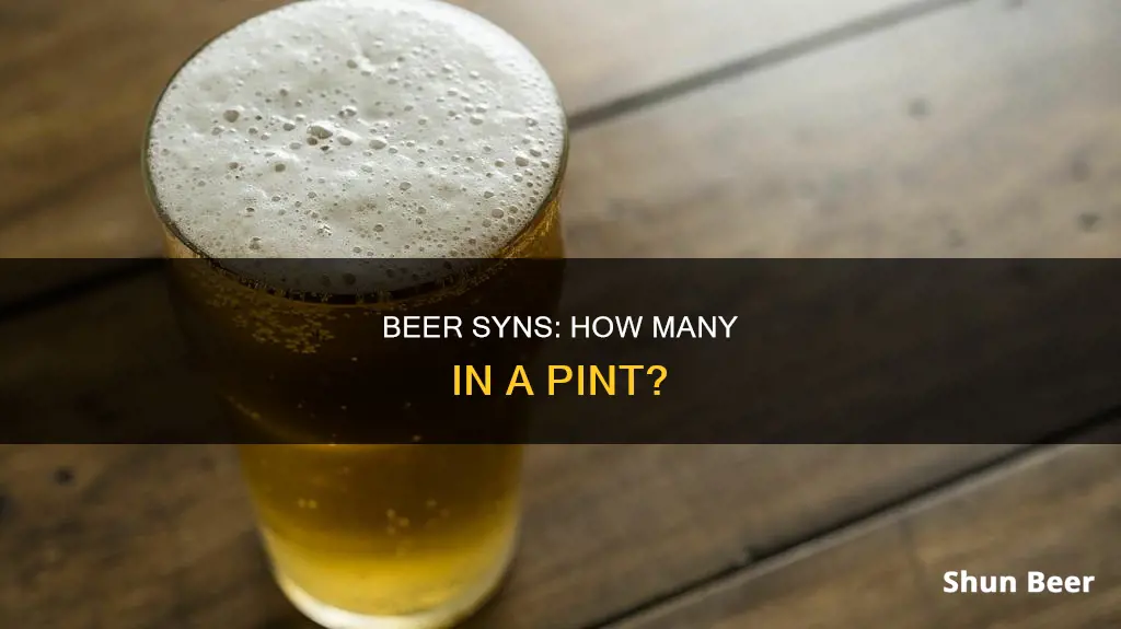 how many syns in a pint of beer