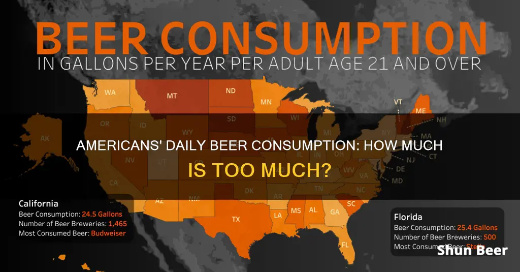 how much beer does the average american drink per day