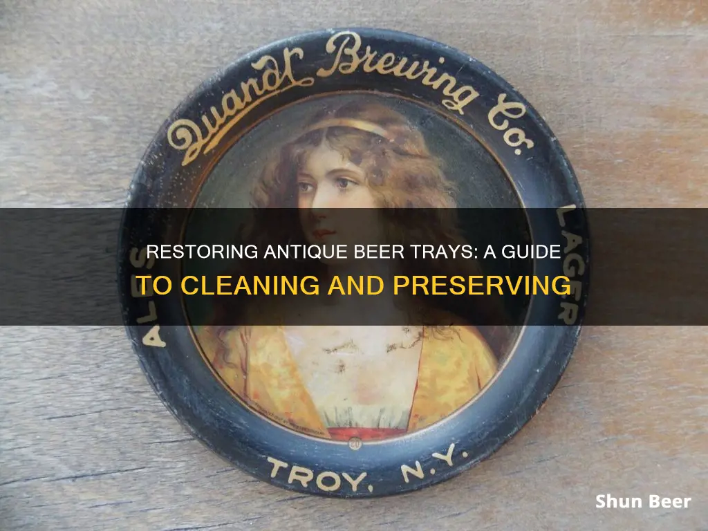 how to clean antique beer trays