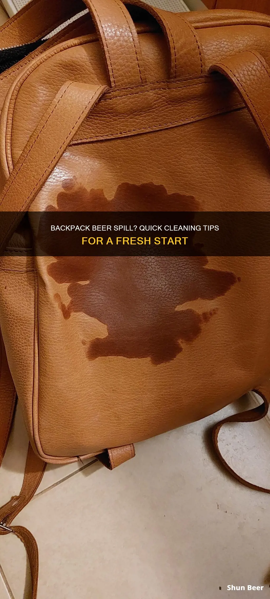 how to clean backpack when you spill beer on it