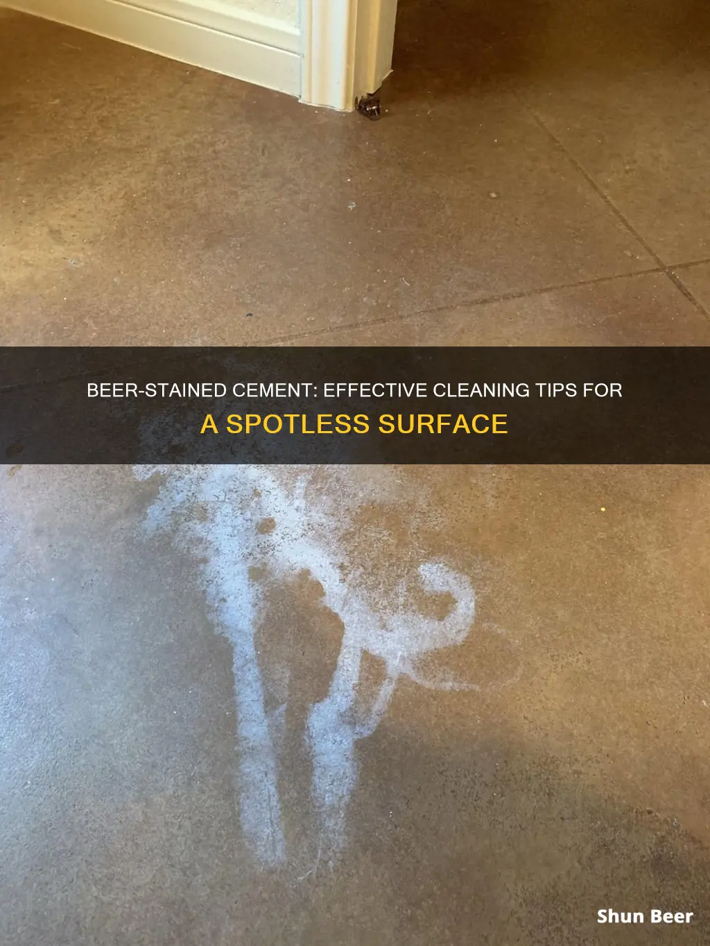 how to clean beer off of cement