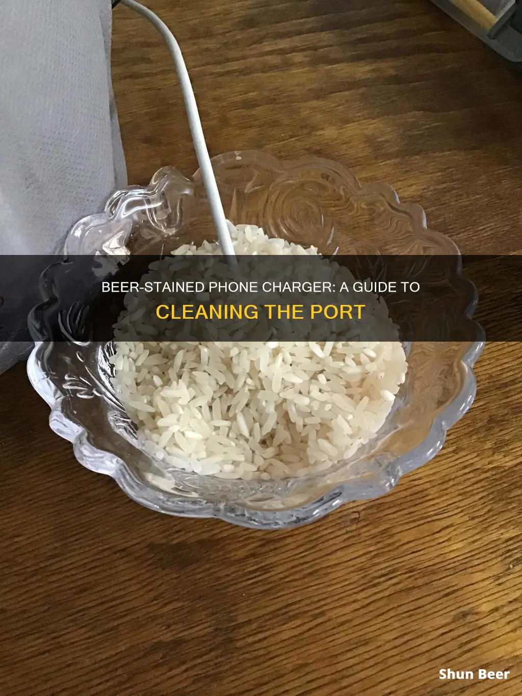 how to clean beer out of phone charger port