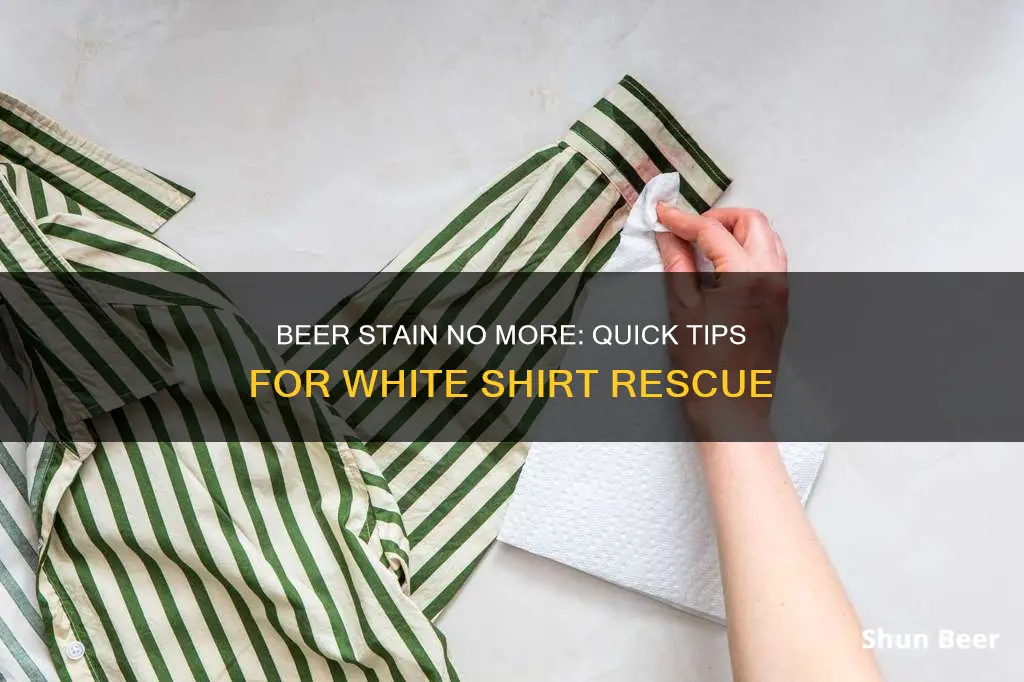 how to clean beer stain on white shirt