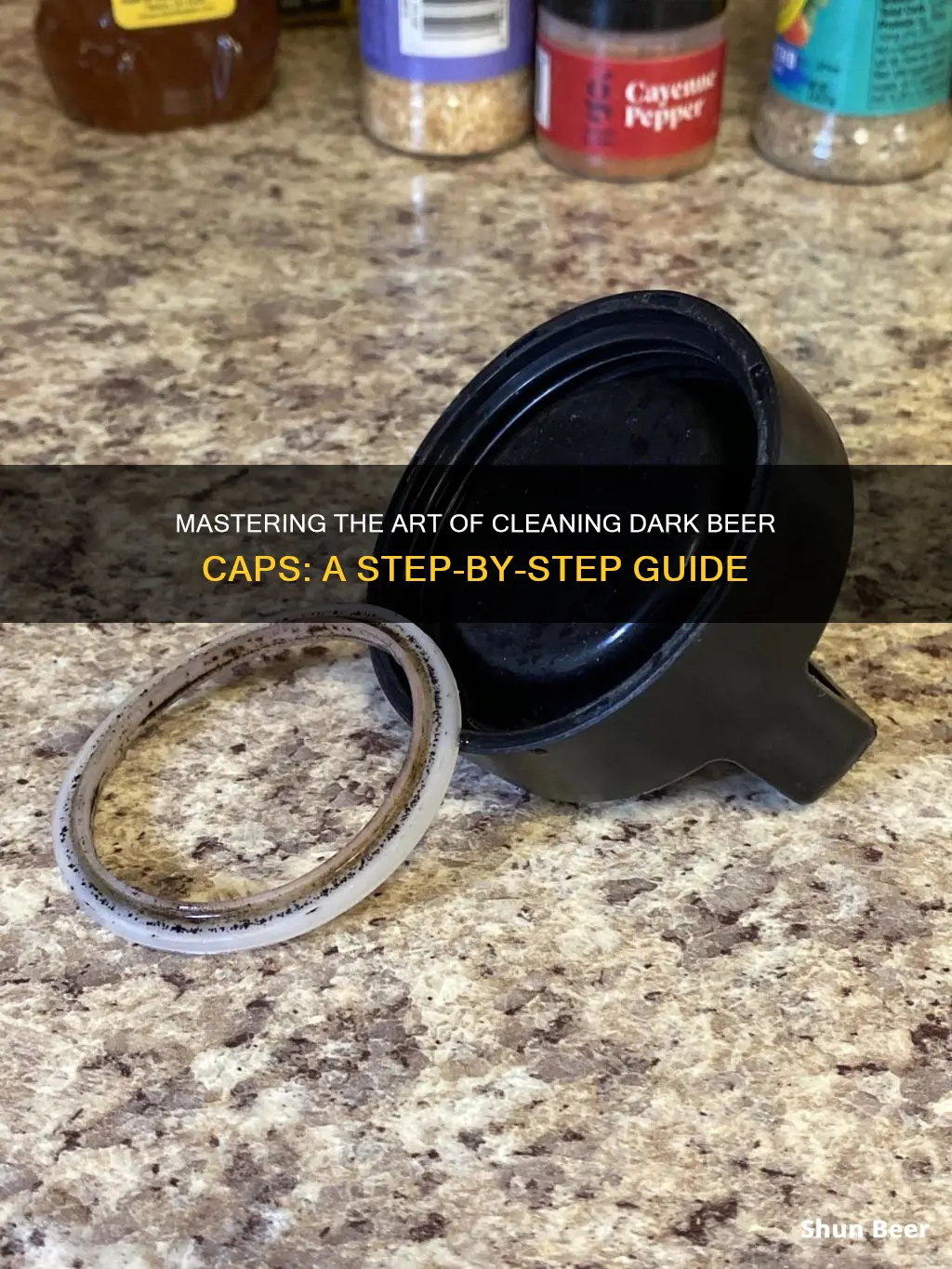 how to clean dark beer from cap