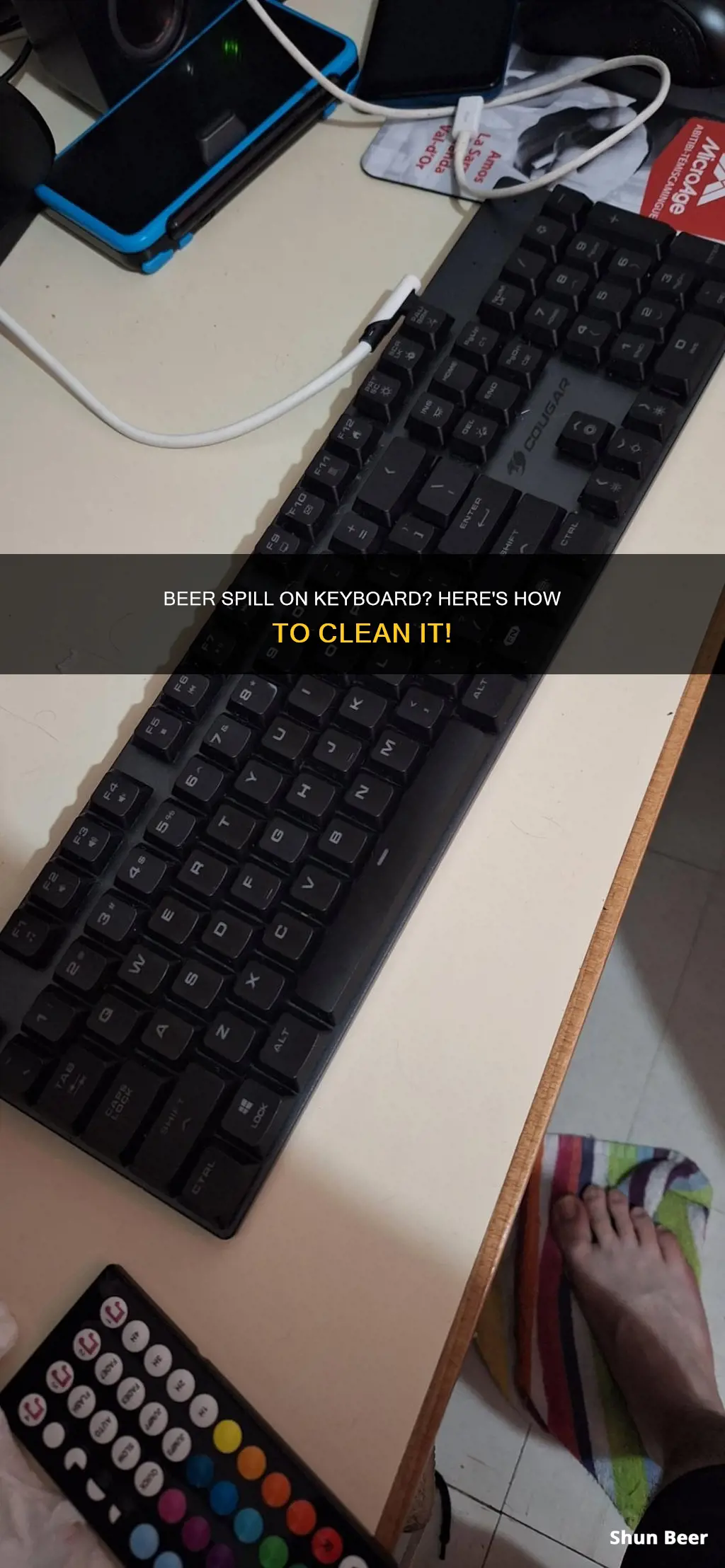 how to clean keyboard after beer spill