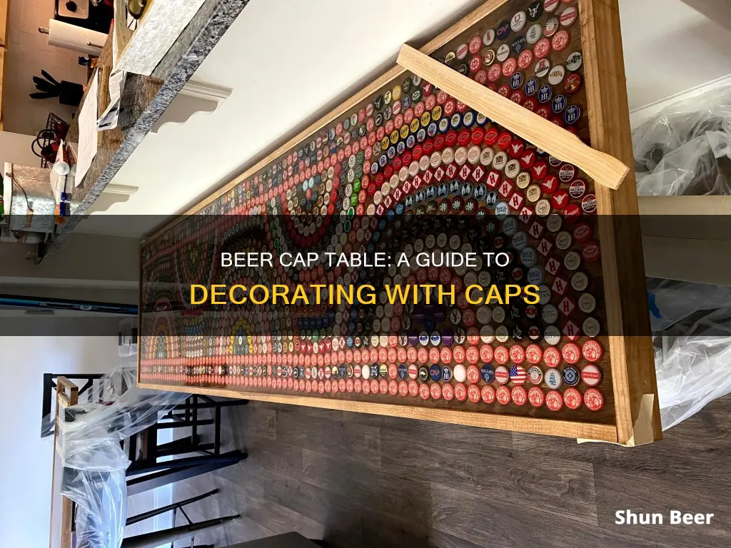 how to put beer caps on a table