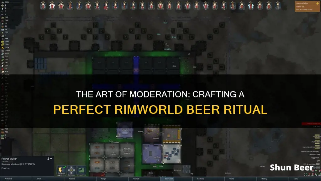 how to set 1 beer a day rimworld