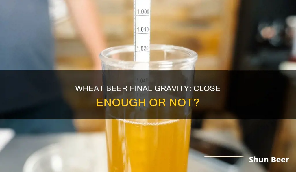 is my wheat beer final gravity close enough