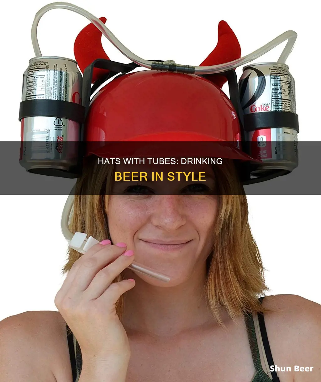 what are the hats called with tubes for drinking beer