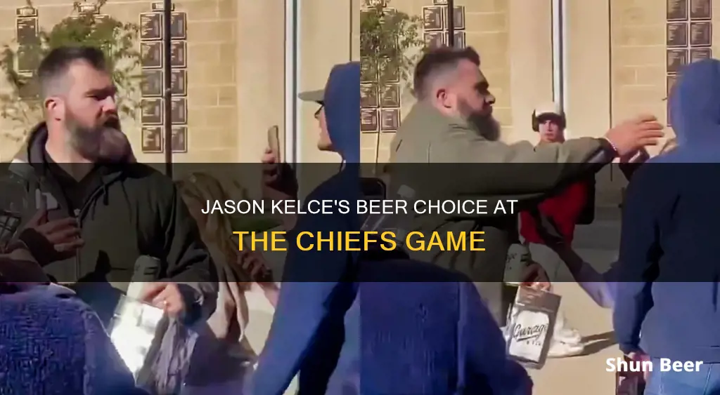 what beer was jason kelce drinking at chiefs game