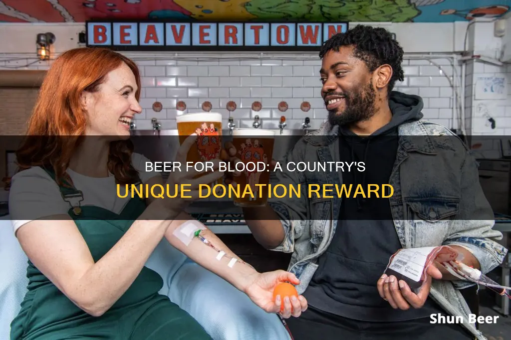 what country rewarded blood donations with a pint of beer